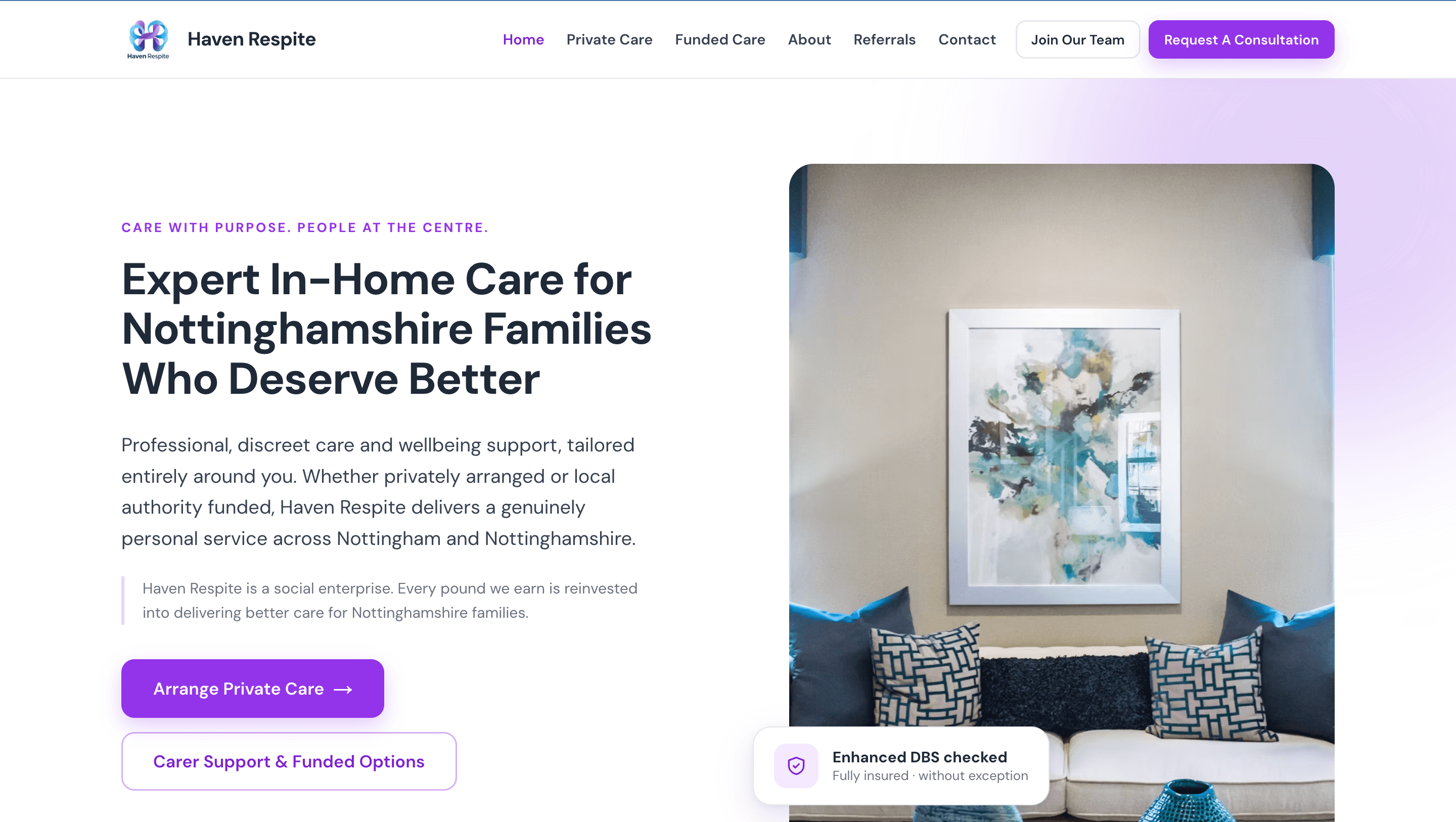 Haven Respite — in-home care services