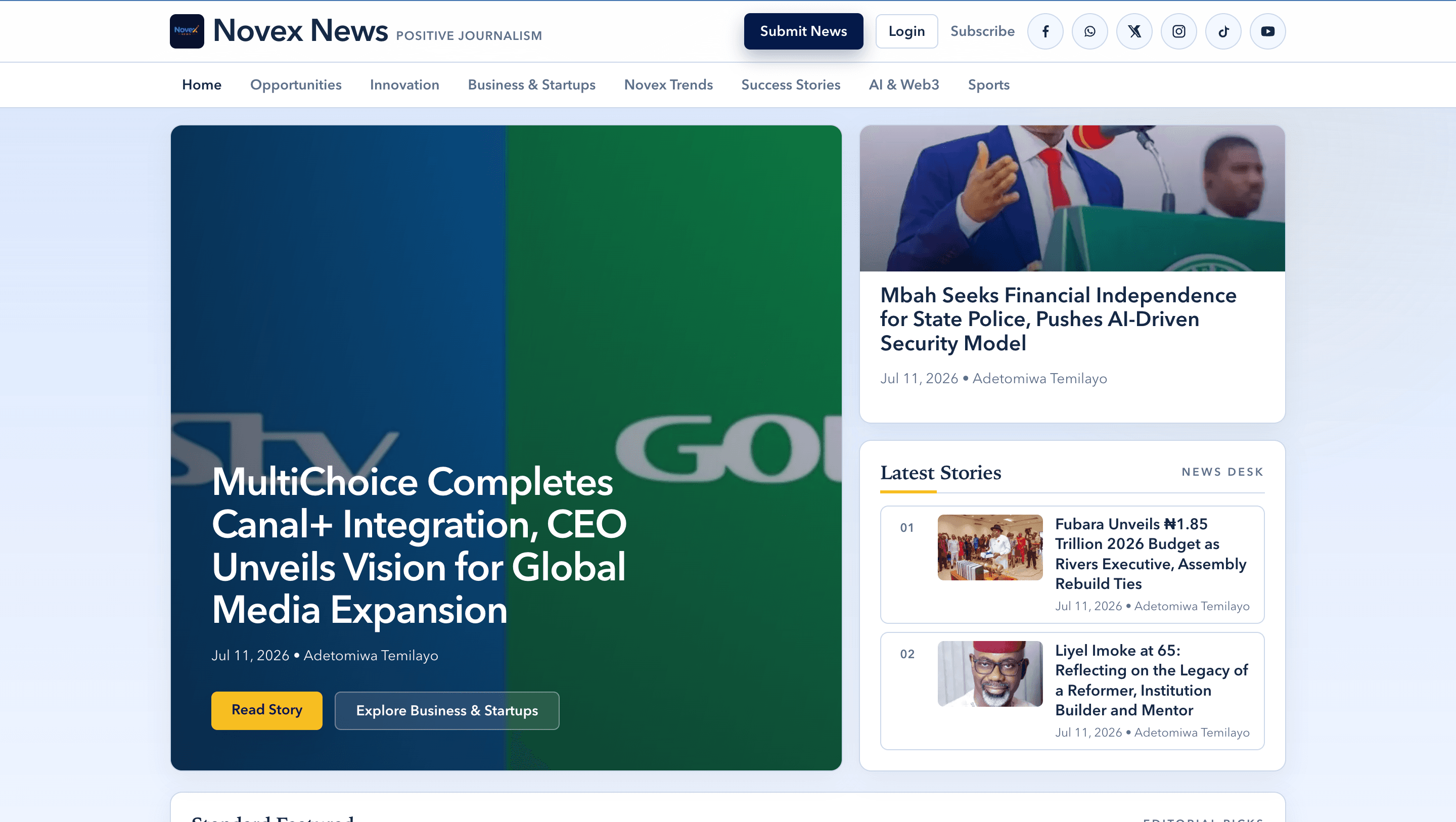 Novex News — digital news platform